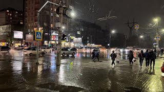 Snowy Makhachkala.From Shamil Avenue to Irchi Kazaka Street (March 18,2022)