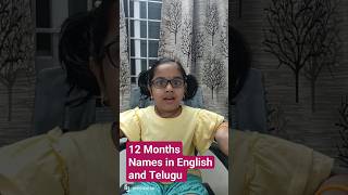 12 months names in English & Telugu #ytviral #youtubeshorts #shorts #talentedkid #months #monthsname