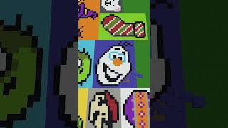 Minecraft Christmas Pixel Art - Olaf #shorts