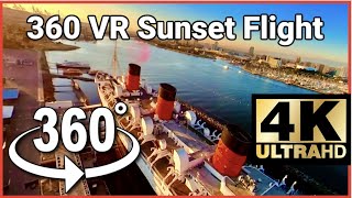 360 VR Flight over the Queen Mary and Rainbow Harbor, Long Beach California - DJI drone - Insta360