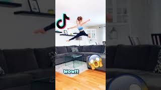 Cool Flexibility Jumps Onto Glass Table | Anna Mcnulty Tiktok #shorts #viral #Annamcnulty