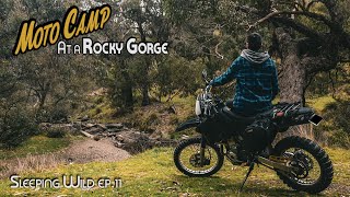 Ep.11 | Motorcycle Camping  Solo In A Rocky Gorge | Silent Vlog