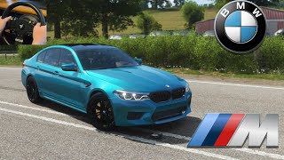 Forza Horizon 4 - BMW M5 Gameplay  including 0--60 mph run  with steering wheel and pedals