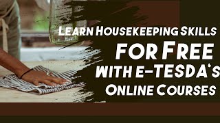 Learn Housekeeping Skills for Free with e-TESDA's Online Courses