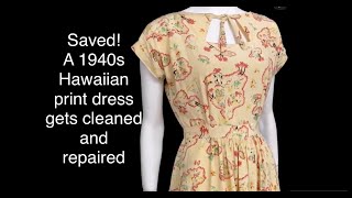 Saved! 1940s Hawaiian print dress.