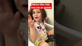 Livia feliz com o pc gamer que montei pra ela! #shorts