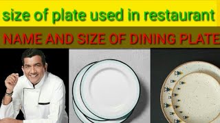 Name and size of dinning plate in hindi | F&B Service