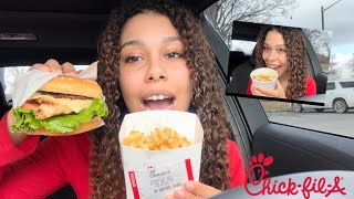 Chick-fil -A MUKBANG & Their Chicken Noodle dish😱