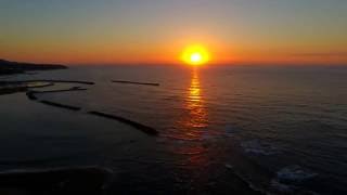 新潟県柏崎 日本海夕陽　Phantom4 (4K)