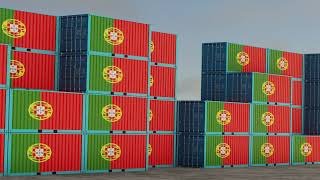 Portugal export import container video footage!