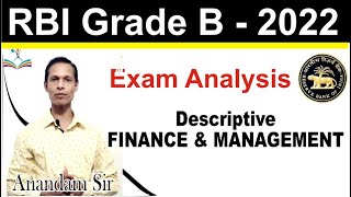 RBI Grade B - 2022, Finance and Management Paper | FM Detailed Analysis