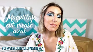 Arréglate conmigo: maquillaje en azul con cut crease | Hablemos de la cuarentena...