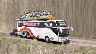 beautiful bus goes through the most dangerous and deadly roads ever eps 1 - Euro Truck Simulator 2