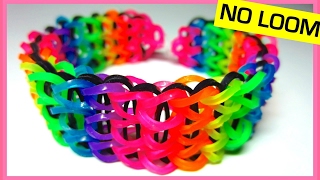 Triple Single Rainbow Loom Bracelet without Loom