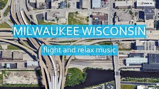 Above Milwaukee (Wisconsin) with relax music / sleep music /1080[HD]