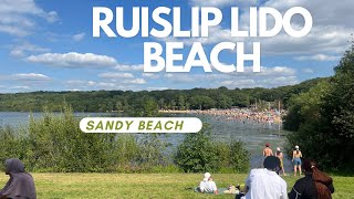 A bucket full of memories at Ruislip Lido beach (sandy beach )