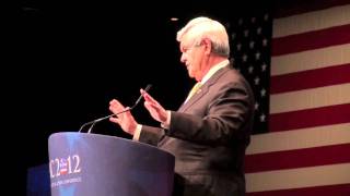 Newt, a man of action, at CPAC 2012