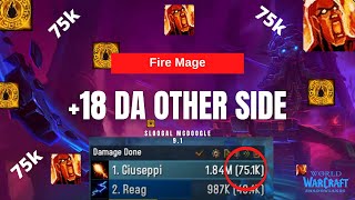 Shadowlands 9.1 Fire Mage m+ 18 DoS