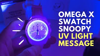 Omega x Swatch 'Snoopy' Mission to the Moonphase Secret Message with UV Flashlight