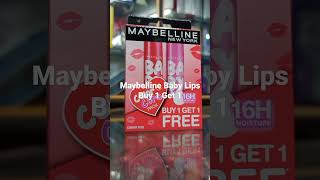 Maybelline Baby Lips (Buy 1 Get 1) 175/-⚡#lipbalm#shorts