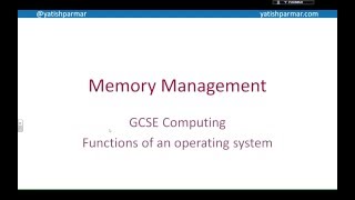 GCSE Computing - Memory management