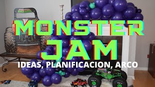 arco de globos organico tema monster jam moster truck ideas para planear fiesta