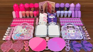 SANRIO HELLO KITTY vs KUROMI I Mixing random into  Glossy Slime I  Satisfying YEN Slime Video #715