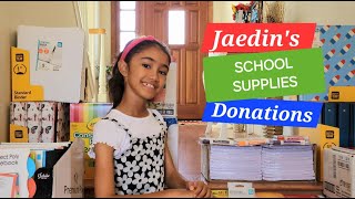 Jaedin donating school supplies | Jaedin Gasner | Charity | Back to School | Jaedin's Adventures