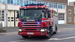 Leamington Spa RETRO Scania 94d & Volvo FL double turnout - Warwickshire Fire & Rescue Service