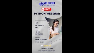 LIVE WEBINAR ON PYTHON | LIVE CODING | LEARN ABOUT PYTHON | E-CERTIFICATION OF PARTICIPATION #Shorts