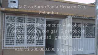 SE VENDE CADA EN EL BARRIO SANTA ELENA EN CALI, COLOMBIA - APROVECHE PRECIO REBAJADO