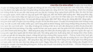 Chuyện Của Mùa Đông - Hà Anh Tuấn