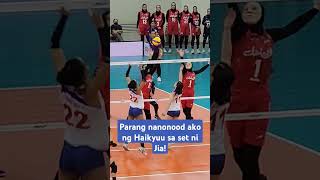 Haikyuu like One Hand Set by Jia Morado to Cherry Nunag | Alas Pilipinas | Volleyball #shorts