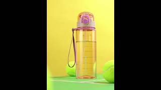 Portable Plastic Water Flask Outdoor Sports Large Capacity Tritan Straw Bottle with Rope DB2318