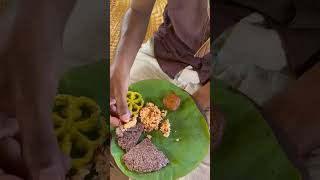 Village Life - Lotus Leaf, Kurrakkan Roti ,Pol Sambol , Kawum & Kokis- Sri Lankan traditional food