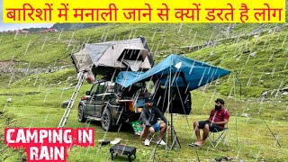 बारिशों में मनाली जाने से क्यों डरते है लोग 🌧️ CAMPING IN RAIN #manali #rain #camping