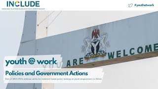 YOUTH @ WORK Policies and Government Actions