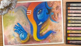 How to Draw Ganesh with Soft Pastel | step by step - Timelapse