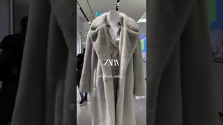 ZARA NEW IN ! FW 2023. FAKE FUR COAT €79,95 6318/255 #zara #newinzara #zarashopping #shorts