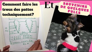 Comment faire les trous des pattes techniquement d'un pull pour chiens?