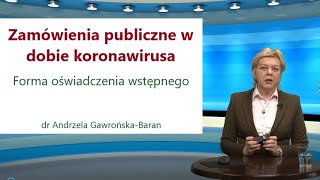 Forma oświadczenia wstępnego w zamówieniach publicznych w okresie pandemii koronawirusa