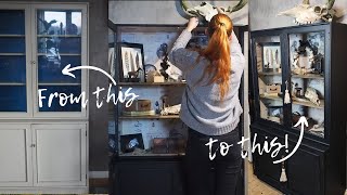 Creating a cabinet of curiosities - thriftflip bookcase