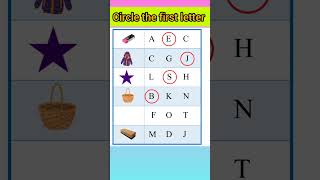 #shorts | circle the first letter of picture | english worksheet for kids | kavya ki classes |