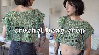 crochet boxy top tutorial | easy lace crochet for beginners!