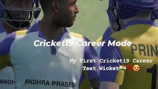 My First Test Wicket Cricket19 Career Mode |Team Andhra Pradesh| Andhra Pradesh Vs Goa |First Class|