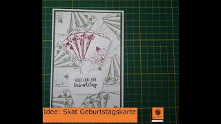 Bastel Idee Skat Geburtstag grau mit Papier, Stempel, Stampin Up, Action & Co.