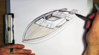 Speed Boat Sketching arcs in Perspective..