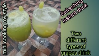 Refreshing instant drink (Two different types of grapes drink) recipe by mini cooking my style