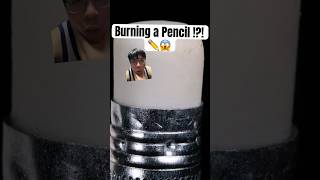 Burning a Pencil !?! 🔥😱 #shorts #reaction #macro