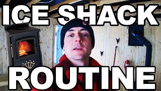 ICE FISHING | How to SETUP the Ice Shack | Shanty | HUT | OIL STOVE heater | Drill holes | Battery